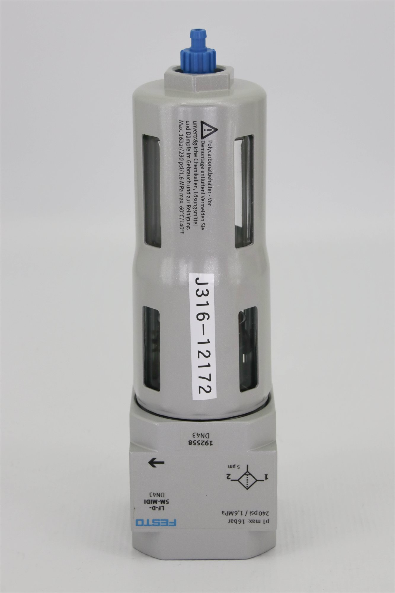 リクエスト 12172 FESTO LF FILTER, D SERIES, 5UM, 240 PSI, P/N: 192558 (NEW